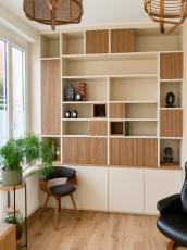 Bibliothèque sur mesure avec bureau intégré Colombes_92700